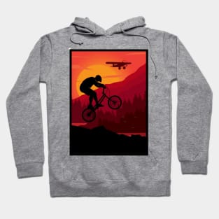 MTB airplane sunset Hoodie